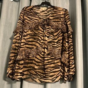 Michael Kors Animal Print Women's Plus Blouse